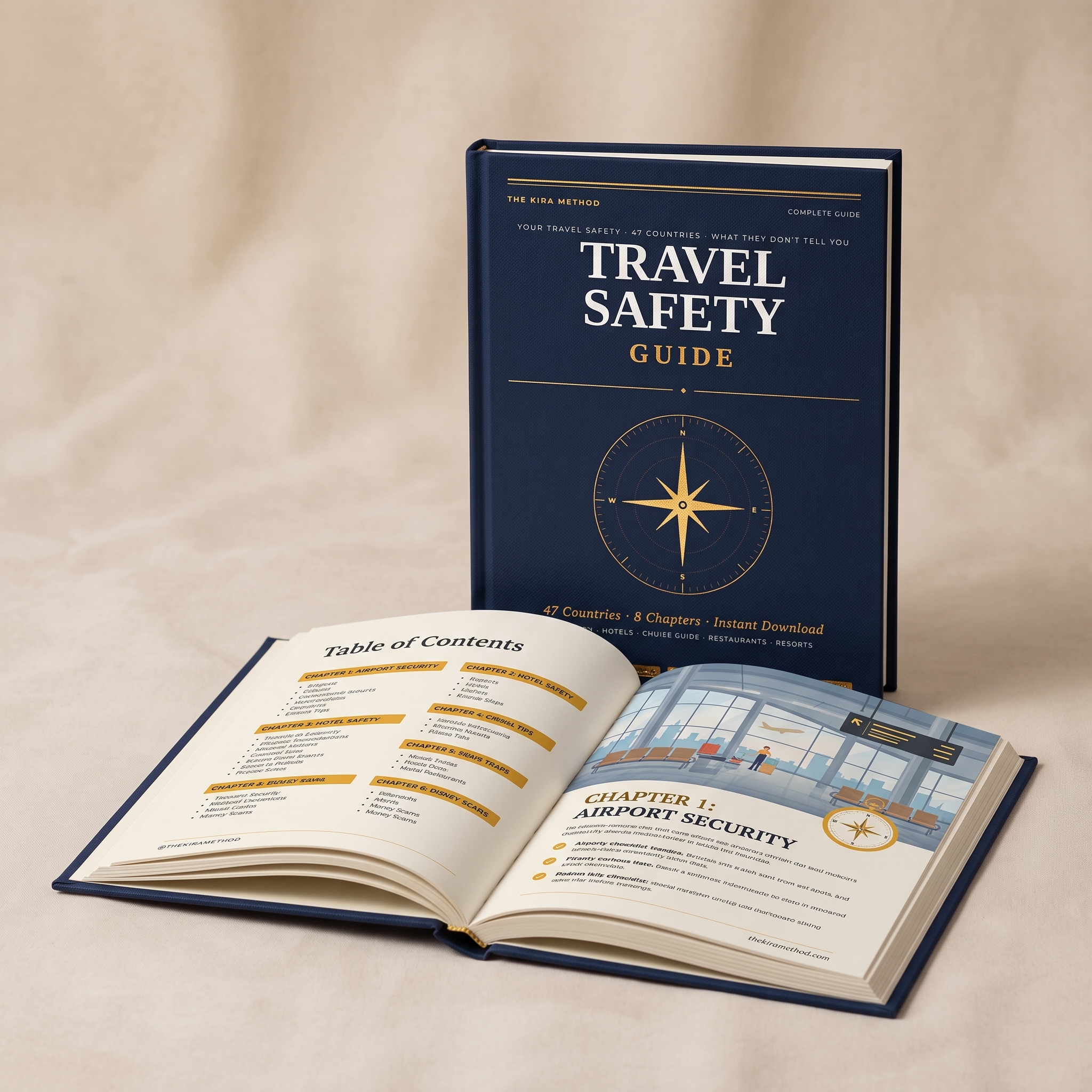 Travel Safety Guide — physical book mockup